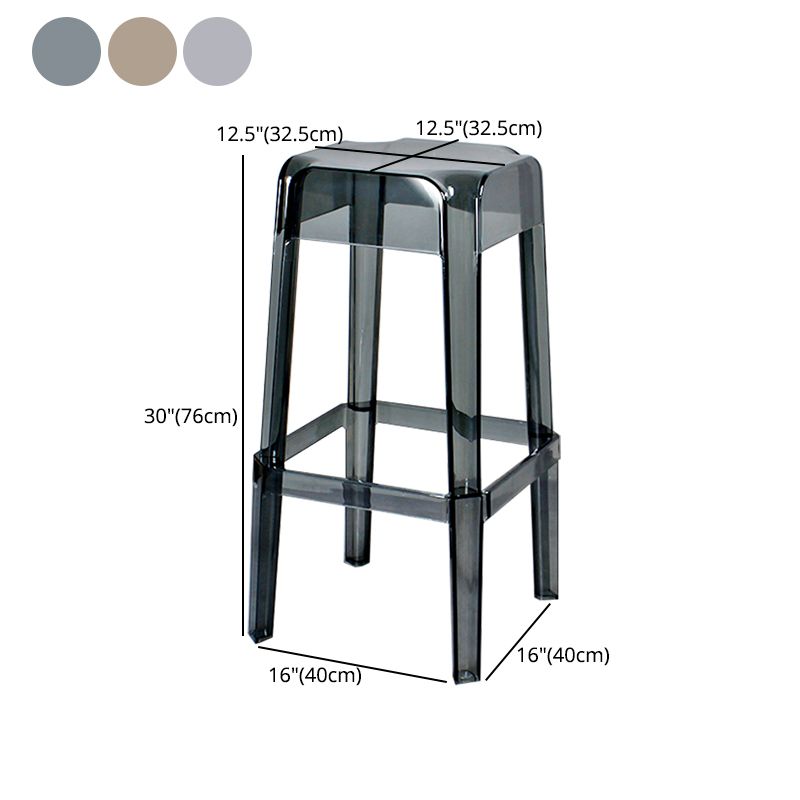 Nordic Plastic Stackable Barstool Simple Indoor Tall Stool with Square Seat Clearhalo 'Bar Furniture' 'Bar Stools' 'bar_stools' 'furn' 'furn_bar_stools' 'furniture_bar_stools' 'Kitchen & Dining Furniture' 'kitchen&dining_furn' 'kitchen' 'kitchen_furn' Furniture' 1200x1200_6d413b46-dcbf-487e-ab86-b2e32d045396