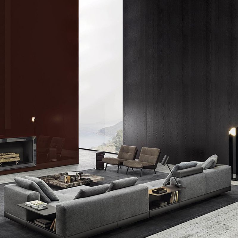 Zeitgenössische echte Ledersosedee genähte Kissen Rücksitze