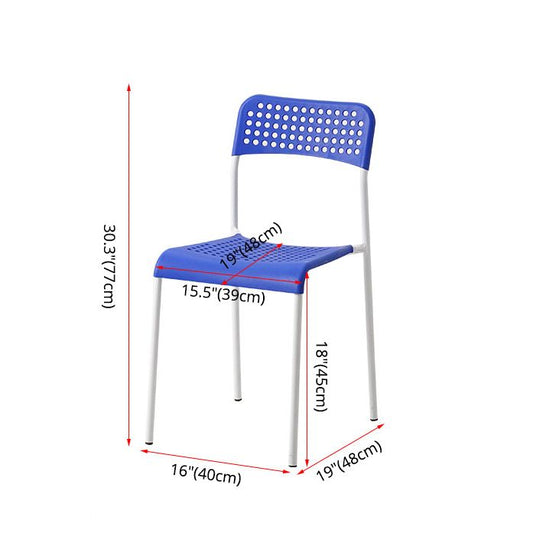 Contemporary Metal Dining Room Chairs Plastic Open Back Dining Side Armless Chair Clearhalo ' kitchen&dining_furn' 'Dining Chairs' 'Dining Tables & Seating' 'dining_chair' 'furn' 'furn_dining_chair' 'Furniture' 'furniture_dining_chair' 'Kitchen & Dining Furniture' 'kitchen' 1200x1200_6d4370a7-4cbc-458c-979b-5905cf010da0