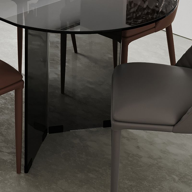 1/2/5/7 Stücke moderne ovale, temperierte Glasobertoper -Ess -Set für Zuhause