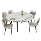 Mesa de comedor sencilla y moderna, mesa de comedor de piedra sinterizada con base de madera