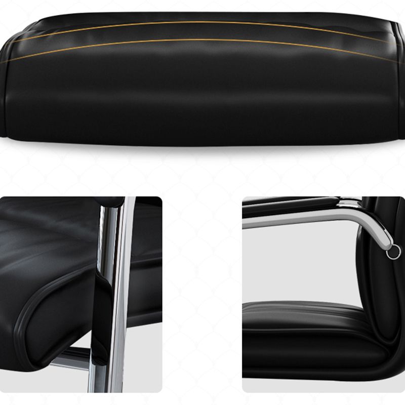 Chaise d'ordinateur contemporaine Faux Tableau de bureau à bras rembourrés en cuir en cuir