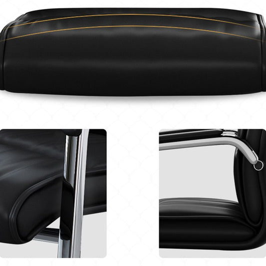 Chaise d'ordinateur contemporaine Faux Tableau de bureau à bras rembourrés en cuir en cuir