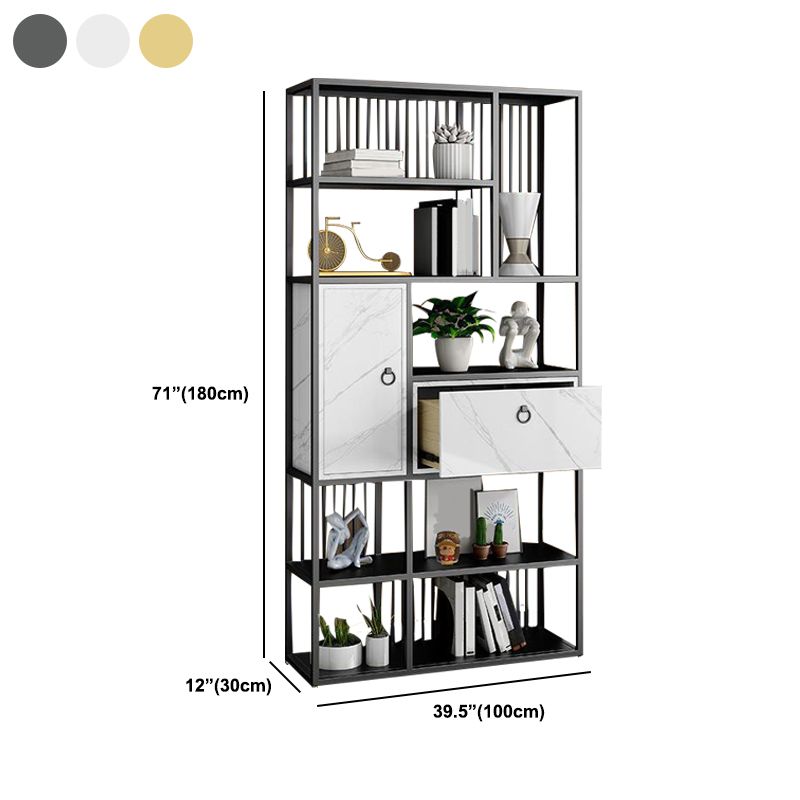 Modern Vertical Etagere Shelf Bookcase Metal Open Bookcase for Home Clearhalo 'Bookcases' 'furn' 'furn_bookcases' 'Furniture' 'Office Furniture' 1200x1200_6d460db8-c246-4150-8905-789abb91208e