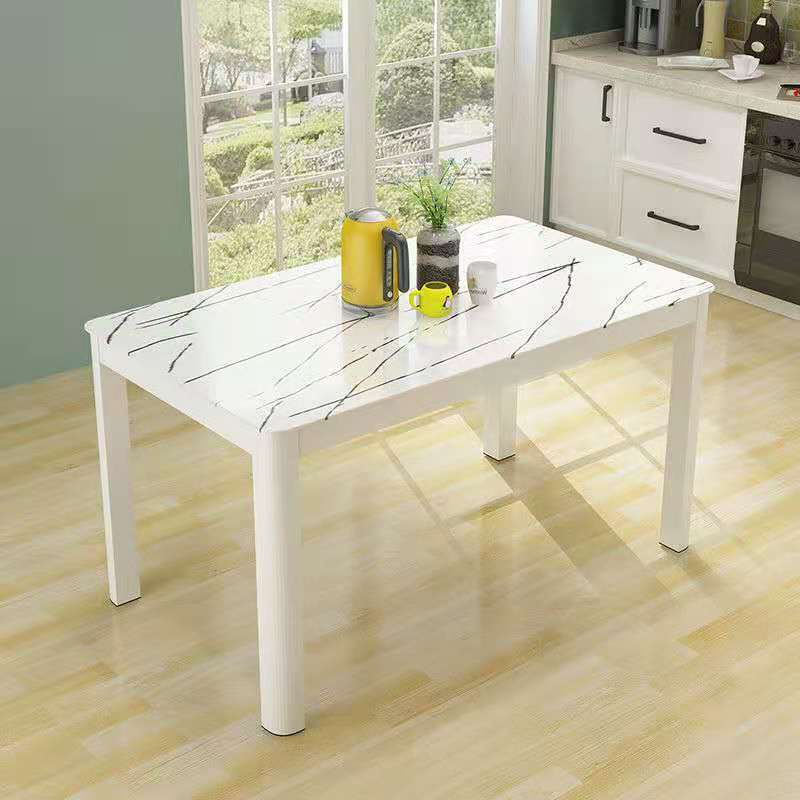 Modern Glass Top Dining Table Rectangle Dining Table with 4 Legs Clearhalo 'Dining Tables & Seating' 'Dining Tables' 'dining_table' 'furn' 'furn_dining_table' 'Furniture' 'furniture_dining_table' 'Kitchen & Dining Furniture' 'kitchen' 'kitchen_dining_table' 1200x1200_6d46f2f3-a83d-4149-9408-4937dbd0aeaf