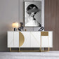 Tavolo a buffet in stile glam credenza a buffet in legno con armadi e cassetti