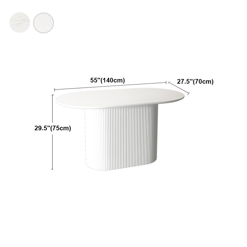 Solid Wood Base Contemporary Oval Dining Table White Top Table with Pedestal Base Clearhalo ' dining_table' 'Dining Tables & Seating' 'Dining Tables' 'furn' 'furn_dining_table' 'Furniture' 'furniture_dining_table' 'Kitchen & Dining Furniture' 'kitchen&dining_furn' 'kitchen' 'kitchen_dining_table' 1200x1200_6d48b4de-d1d3-418c-b446-94a41c7309e6