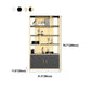 78.7"H Modern Style Bookcase Metal Open Back Bookshelf with Door for Home Office
