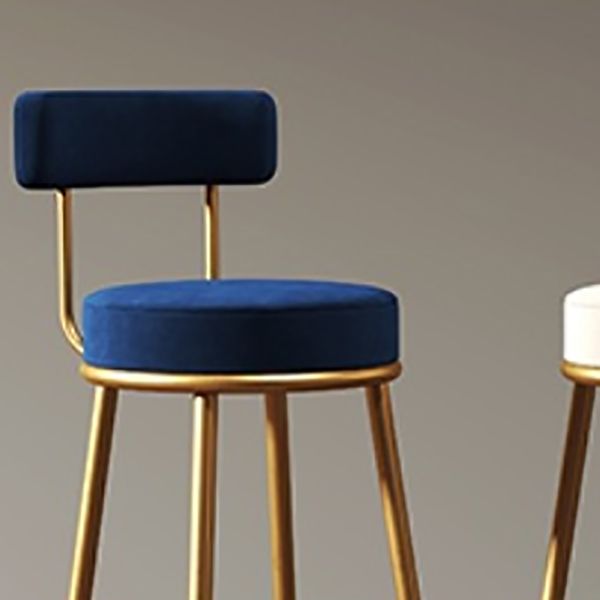 Glam Armless Backrest Counter Stool Iron Cushion Bar Stool with and Pedal Clearhalo 'Bar Furniture' 'Bar Stools' 'bar_stools' 'furn' 'furn_bar_stools' 'Furniture' 'furniture_bar_stools' 'Kitchen & Dining Furniture' 1200x1200_6d4ae463-c592-4008-a16e-392d1095b61c