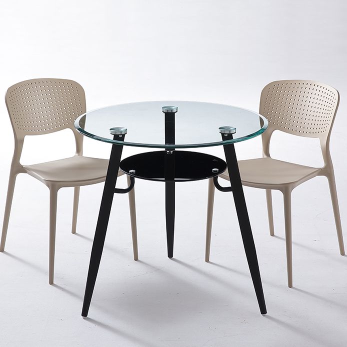 Round Tripod Base Home Furniture Clear Glass Dining Room Collection for Home Clearhalo ' dining_table' 'Dining Tables & Seating' 'Dining Tables' 'furn' 'furn_dining_table' 'Furniture' 'furniture_dining_table' 'Kitchen & Dining Furniture' 'kitchen&dining_furn' 'kitchen' 'kitchen_dining_table' 1200x1200_6d4c86a3-74de-4df9-94e9-d1268c7e7711