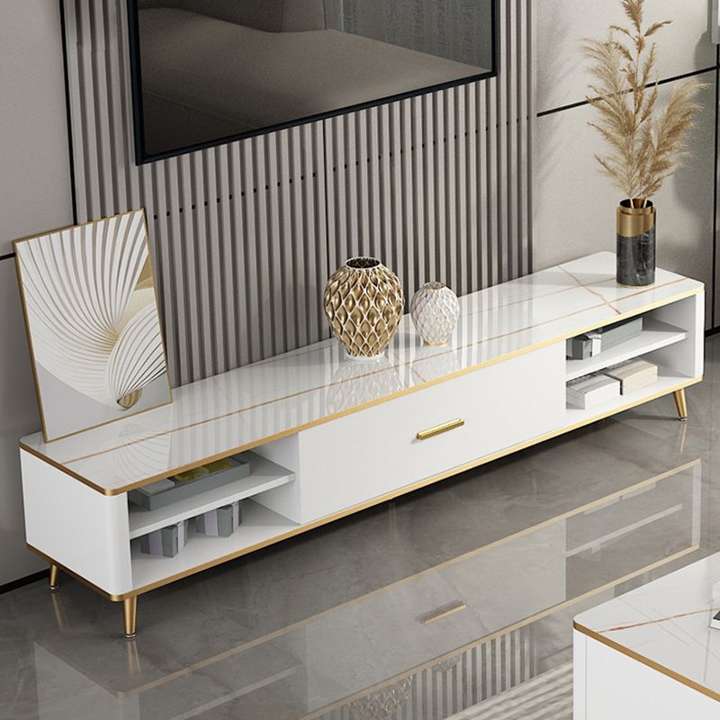 Contemporary 4 Shelves TV Console Modern TV Stand for TVs with Drawer