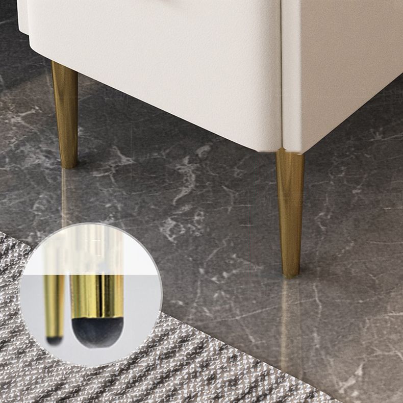 Modern Style White Rectangular Side Table with Storage and Shelf Clearhalo 'Coffee & Accent Tables' 'End & Side Tables' 'end_side_table' 'end_side_tables' 'furn' 'furn_end_side_tables' 'Furniture' 'furniture_end_side_table' 'Living Room Furniture' 1200x1200_6d4e4eba-0f7a-4995-84b1-6ea4a061e9d3