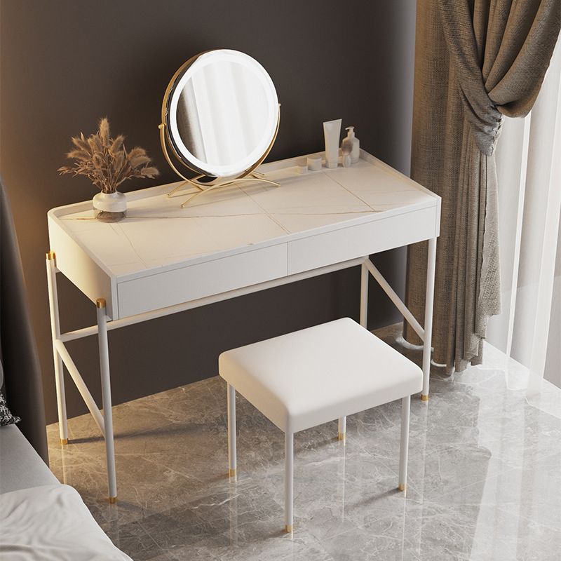 2 Drawers Makeup Table Desk Contemporary White Solid Wood Vanity Clearhalo 'Bedroom Furniture' 'furn' 'furn_makeup_vanities' 'Furniture' 'Makeup Vanities' 'makeup_vanities' 1200x1200_6d502c18-e0d2-4ebe-8da9-e799b2a1f95e