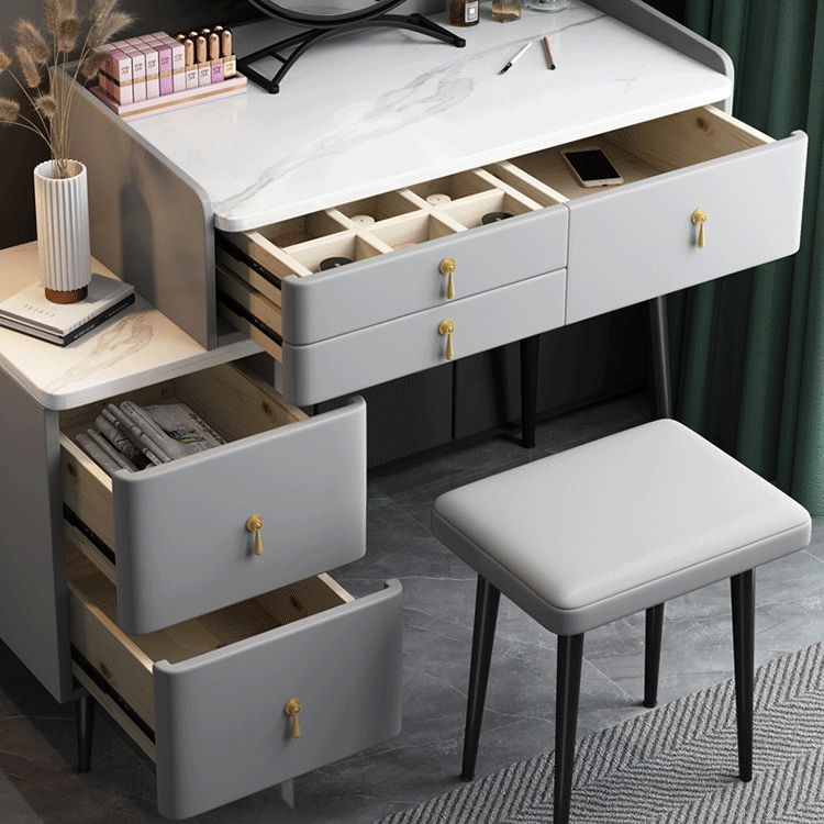 Trucco per il trucco della camera da letto 31,50 "tavolo da toeletta moderno con 5 cassetti