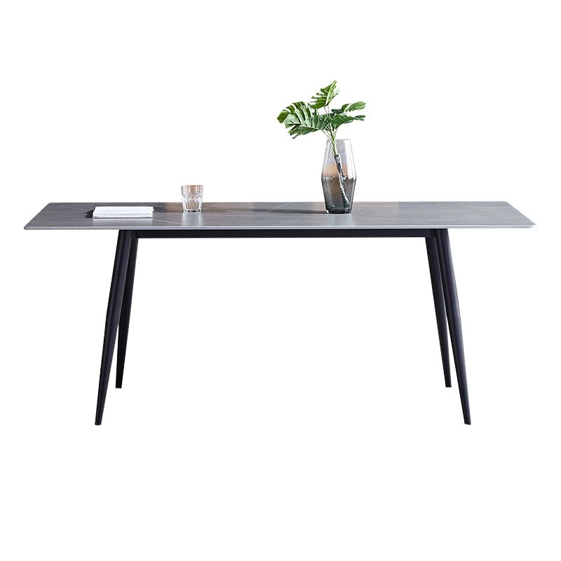 Sintered Stone Grey Tone Table Industrial 4 Legs Table for Dining Room Clearhalo ' dining_table' 'Dining Tables & Seating' 'Dining Tables' 'furn' 'furn_dining_table' 'Furniture' 'furniture_dining_table' 'Kitchen & Dining Furniture' 'kitchen&dining_furn' 'kitchen' 'kitchen_dining_table' 1200x1200_6d512958-c821-411f-9921-1600708f0f00