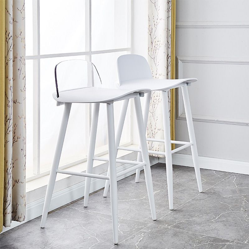 Industrial Style Bar-stool with 4 Legs Low Back PP Seat for Kitchen Bar Clearhalo 'Bar Furniture' 'Bar Stools' 'bar_stools' 'furn' 'furn_bar_stools' 'furniture_bar_stools' 'Kitchen & Dining Furniture' 'kitchen&dining_furn' 'kitchen' 'kitchen_furn' Furniture' 1200x1200_6d515a2e-fbbe-4792-9bc6-5c2766cade20
