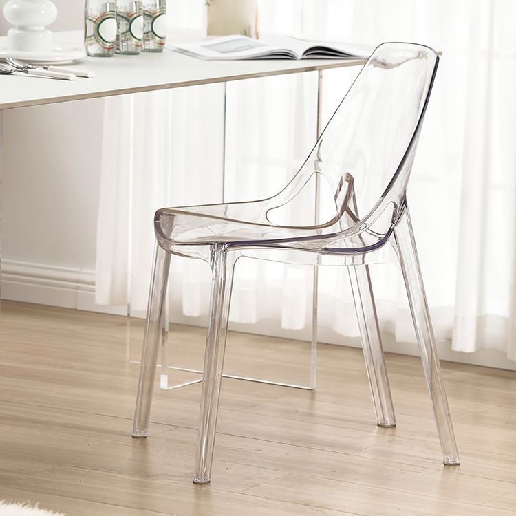 Comedor silla lateral de comedor moderno de plástico sin brazo