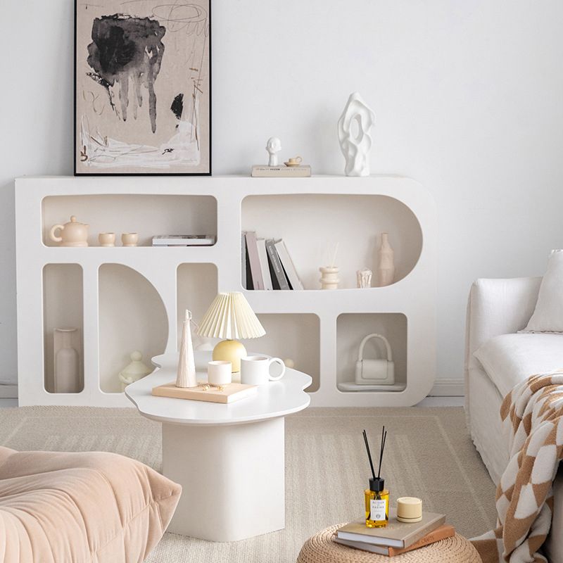 Scandinavian White Cocktail Table with Free Form Top in Solid Wood Clearhalo 'Coffee & Accent Tables' 'Coffee Tables' 'coffee_tables' 'furn' 'furn_coffee_tables' 'Furniture' 'Living Room Furniture' 1200x1200_6d52c54e-e8e9-49c0-8b1f-cfd410f0d60b