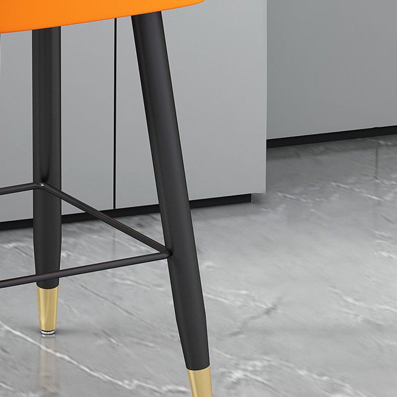 Tabourets de bar de siège à godet moderne faux en cuir bas du dos bas du dos