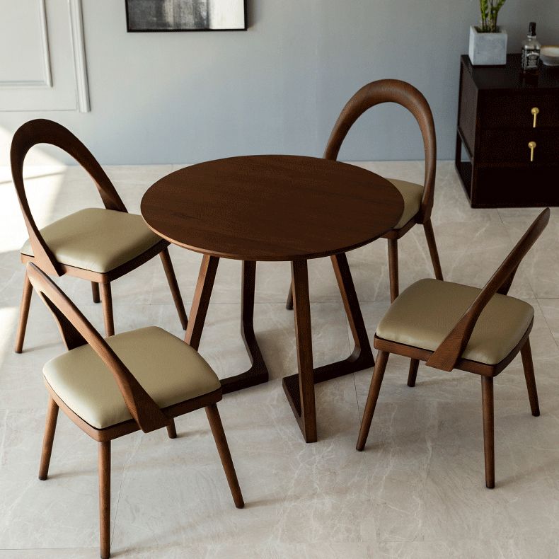Contemporary Style Round Dining Table Solid Wood Furniture for Dining Room Clearhalo ' dining_table' 'Dining Tables & Seating' 'Dining Tables' 'furn' 'furn_dining_table' 'Furniture' 'furniture_dining_table' 'Kitchen & Dining Furniture' 'kitchen&dining_furn' 'kitchen' 'kitchen_dining_table' 1200x1200_6d53bc8e-5e85-4277-9f83-fb0ca3edfddf