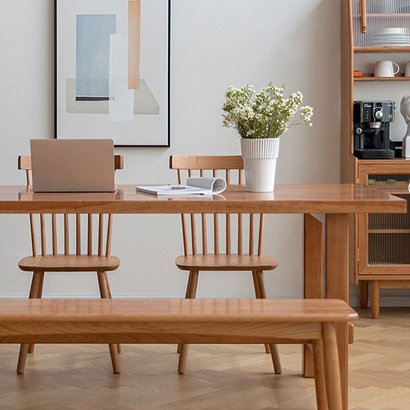Mesa de comedor moderna con caballete, mesa de comedor de madera maciza para comedor