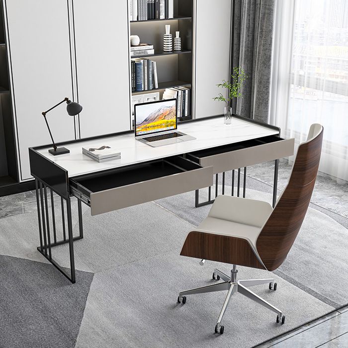 Curved Work Table Home Office Modern Sintered Stone Writing Desk Clearhalo 'furn' 'furn_office_desk' 'Furniture' 'furniture_office_desk' 'Office Desks' 'Office Furniture' 'office_desk' 1200x1200_6d5496b6-1877-4f11-a080-21bf4b65c8ae