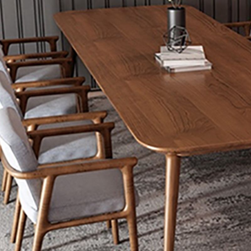 Bureau de bureau en bois contemporain Bureau de tâche de forme rectangulaire avec 4 jambes en marron