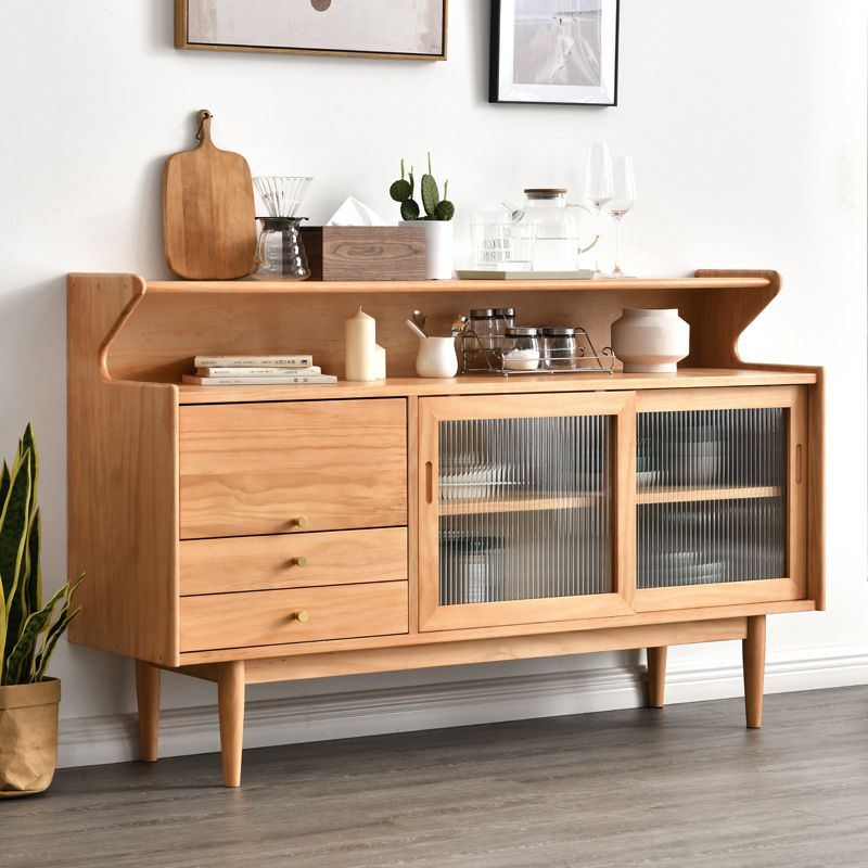 Modern Sideboard Buffet Cabinets Sliding Door Buffet Table with 2-Drawer and 3-Door Clearhalo 'buffet_sideboard' 'Buffets & Sideboards' 'furn' 'furn_buffet_sideboard' 'Furniture' 'Kitchen & Dining Furniture' 1200x1200_6d558eed-f934-4ef7-800a-74ac0ea44015