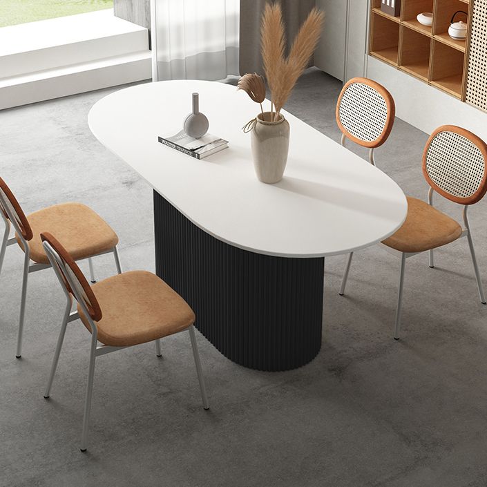 Oval Pedestal Base Dining Table Contemporary Dinette Table for Home Clearhalo ' dining_table' 'Dining Tables & Seating' 'Dining Tables' 'furn' 'furn_dining_table' 'Furniture' 'furniture_dining_table' 'Kitchen & Dining Furniture' 'kitchen&dining_furn' 'kitchen' 'kitchen_dining_table' 1200x1200_6d57032c-eb45-456e-9c61-64fd50f5b638