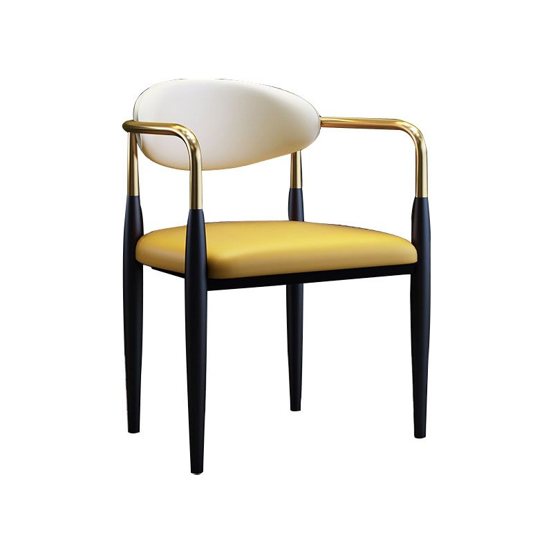 Modern Meeting Room Open Arm Chair Matte Finish Leather Dining Chair Clearhalo ' kitchen&dining_furn' 'Dining Chairs' 'Dining Tables & Seating' 'dining_chair' 'furn' 'furn_dining_chair' 'Furniture' 'furniture_dining_chair' 'Kitchen & Dining Furniture' 'kitchen' 1200x1200_6d582eff-1648-4f6d-877d-3de1b619f8af