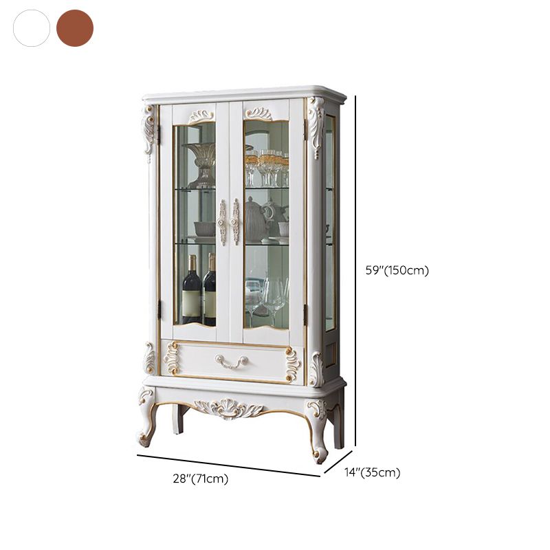 Traditional Curio Cabinet Birch Hutch Cabinet with Doors for Living Room Clearhalo 'Display & China Cabinets' 'display_china_cabinets' 'furn' 'furn_display_china_cabinets' 'Furniture' 'Kitchen & Dining Furniture' 1200x1200_6d5a2c3d-1836-4409-8be3-9adf5cca08f5