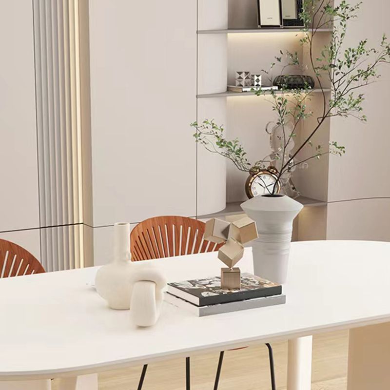 Massief houten eettafel Witte moderne eettafel voor eetkamer
