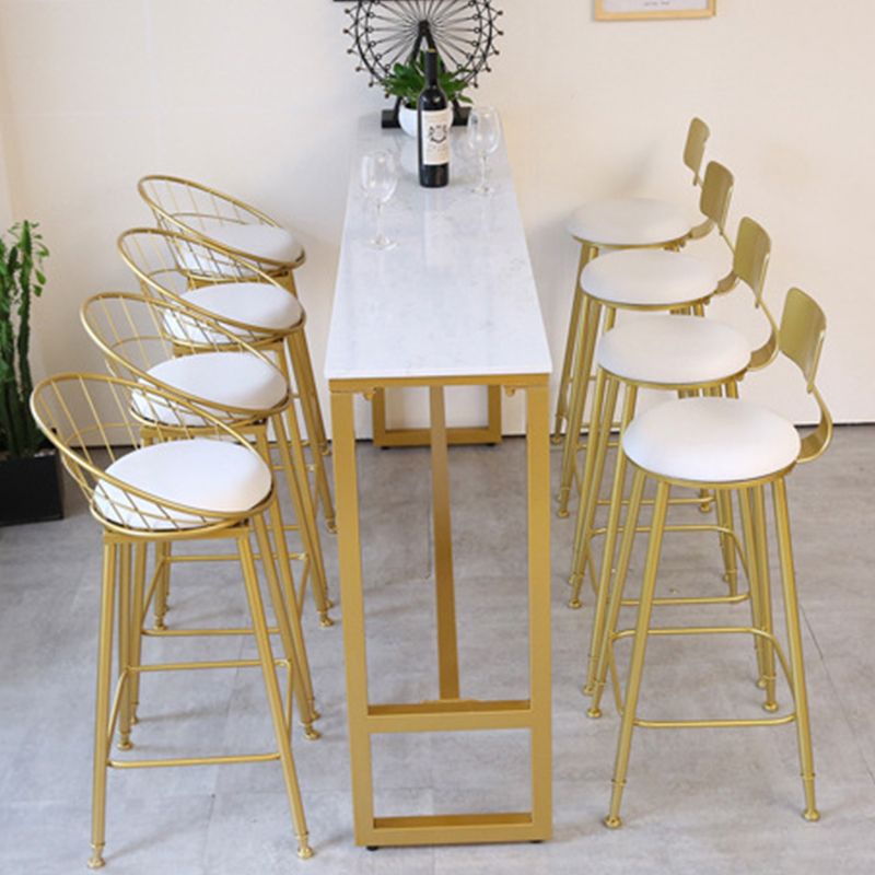 Rectangular Bar Height Table Gold Legs and Metal Base Bar Table for Patio Use Clearhalo 'Bar Furniture' 'Bar Tables' 'bar_tables' 'furn' 'furn_bar_tables' 'Furniture' 'Kitchen & Dining Furniture' 1200x1200_6d5a5ffd-d354-433d-b5d7-f5e894e49543