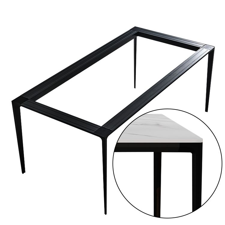 Sintered Stone Dining Table Modern Style 4 Legs Base Rectangle Table for Home Clearhalo ' dining_table' 'Dining Tables & Seating' 'Dining Tables' 'Furniture' 'furniture_dining_table' 'Kitchen & Dining Furniture' 'kitchen&dining_furn' 'kitchen' 'kitchen_dining_table' 1200x1200_6d5b0296-39e1-4644-9ed8-8a5c28572dd3