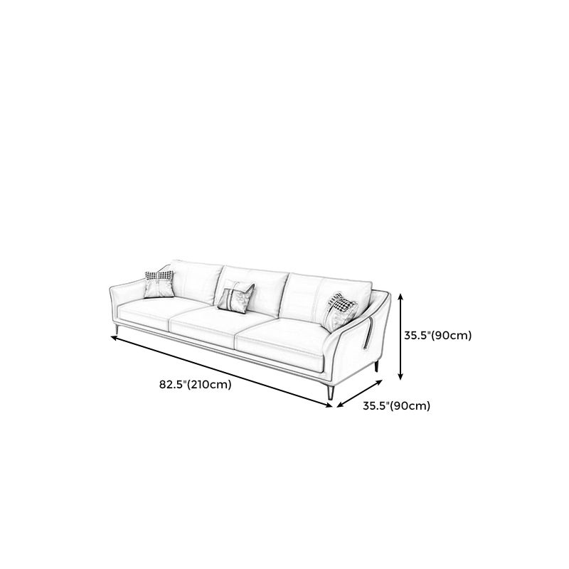 Transitional Modern Sofa with Bolster Pillows 35.43"High Tuxedo Arm Sofa, Ivory Clearhalo 'furn' 'furn_sofas' 'Furniture' 'furniture_sofas' 'Living Room Furniture' 'Sofa' 'sofas' 1200x1200_6d5b4c83-fb1b-4bf7-bb84-9cc0133e8643