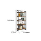 Modern Style Bookcase Black Metal Frame Open Back Bookshelf for Home Office