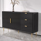 3-Drawer Engineered Wood Sideboard Glam Credenza with Stone Countertop for Living Room Clearhalo 'buffet_sideboard' 'Buffets & Sideboards' 'furn' 'furn_buffet_sideboard' 'Furniture' 'furniture_buffet_sideboard' 'Kitchen & Dining Furniture' 1200x1200_6d5c0e1a-63d2-47bb-9981-eb2cb6d995fb
