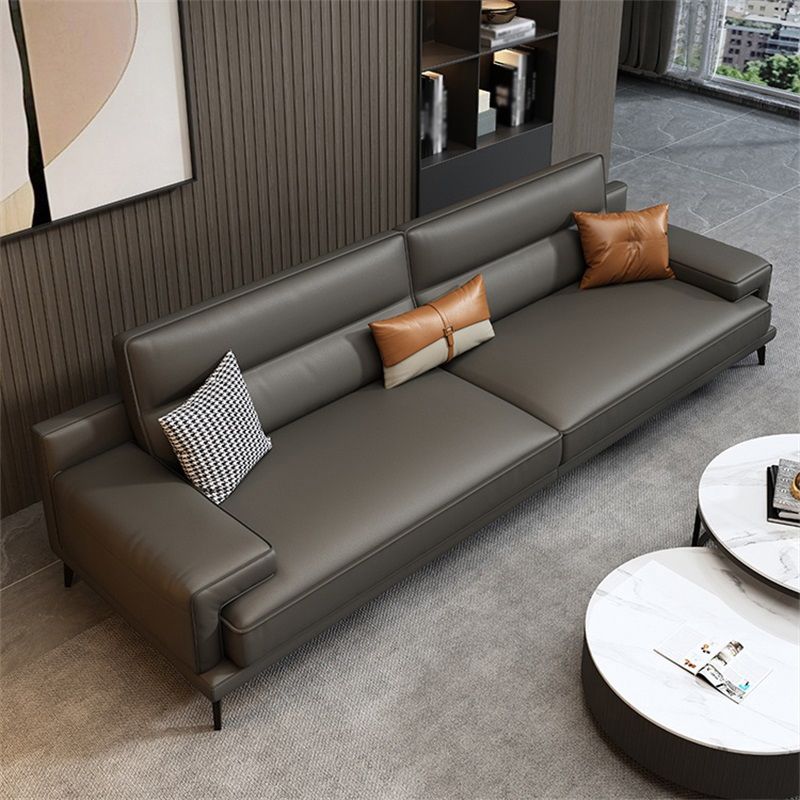 Guida pelle stazionaria resistente al soggiorno divano grigio