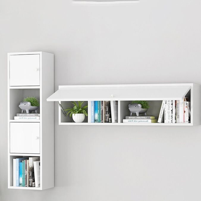 Scandinavian Manufactured Wood Floating Bookcase 9-inch Wide Bookshelf