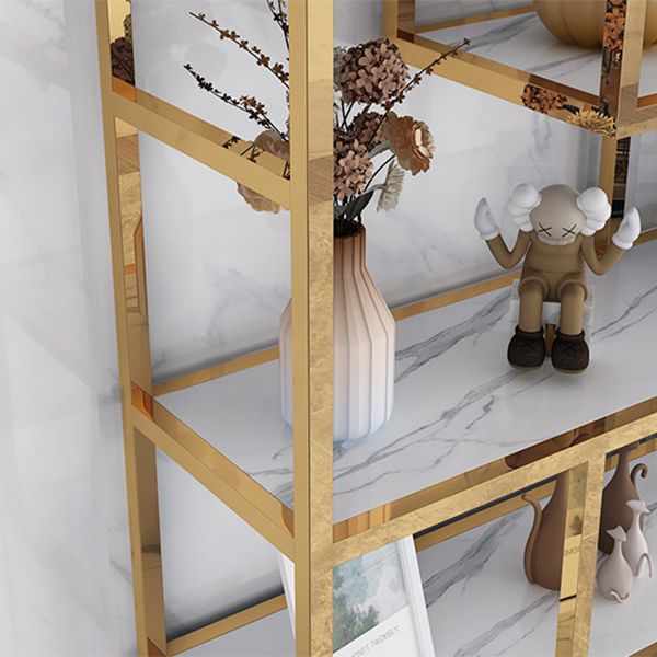 11.81"W Bookcase Glam Style Open Back Bookshelf with Cabinets for Office Home Clearhalo 'Bookcases' 'furn' 'furn_bookcases' 'Furniture' 'furniture_bookcases' 'kitchen' 'kitchen_bookcases' 'Living Room Furniture' 'Office Furniture' 1200x1200_6d5fc4bb-2bc9-4239-af8d-a0383533e26a