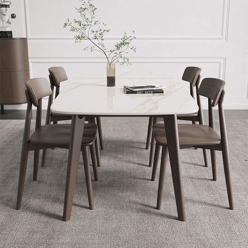Retro Modern Rectangle Dining Site Table Stone Top 4-foot Oak Solid Wood Table Clearhalo 'Dining Tables & Seating' 'Dining Tables' 'dining_table' 'furn' 'furn_dining_table' 'Furniture' 'furniture_dining_table' 'Kitchen & Dining Furniture' 'kitchen' 'kitchen_dining_table' 1200x1200_6d5fcfc2-a0c3-40ae-8781-a12175c123ec
