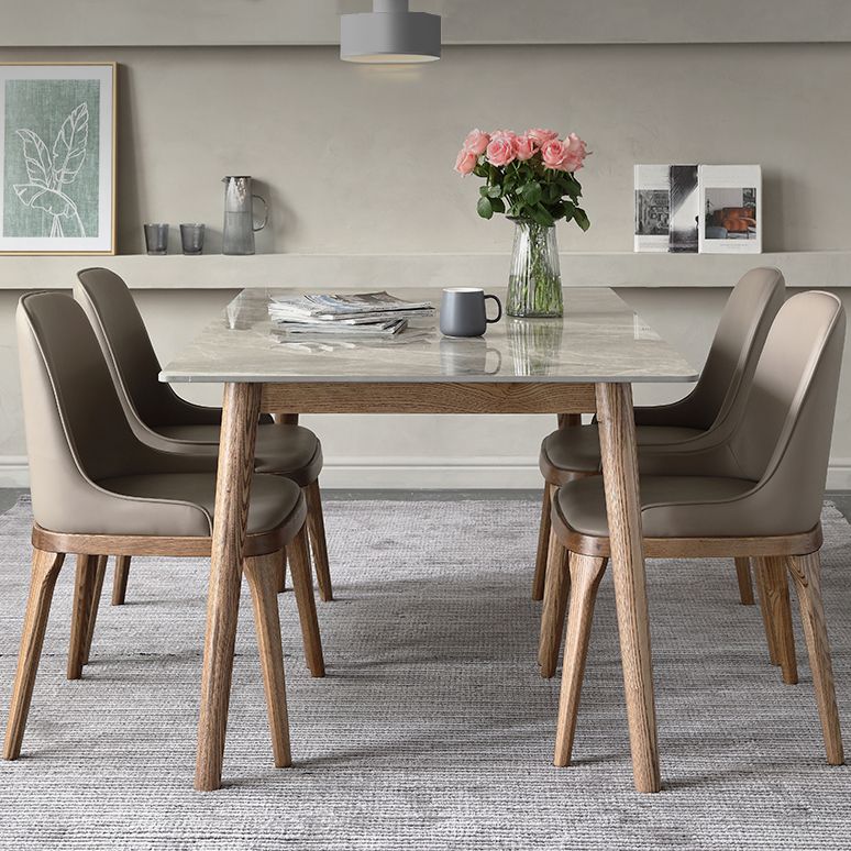 Mid-Century Sintered Stone Dining Table Gray Rectangle Dining Table for Kitchen Clearhalo ' dining_table' 'Dining Tables & Seating' 'Dining Tables' 'furn' 'furn_dining_table' 'Furniture' 'furniture_dining_table' 'Kitchen & Dining Furniture' 'kitchen&dining_furn' 'kitchen' 'kitchen_dining_table' 1200x1200_6d6133b6-4a91-4469-be24-35274484f1ad