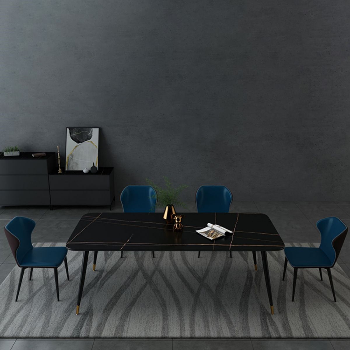 Industrial Style Stone Dining Table 4 Legs Dining Room Collection for Indoor Clearhalo 'Dining Tables & Seating' 'Dining Tables' 'dining_table' 'furn' 'furn_dining_table' 'Furniture' 'furniture_dining_table' 'Kitchen & Dining Furniture' 'kitchen' 'kitchen_dining_table' 1200x1200_6d616054-8da3-4d7b-b7aa-45e9ad9a11cf