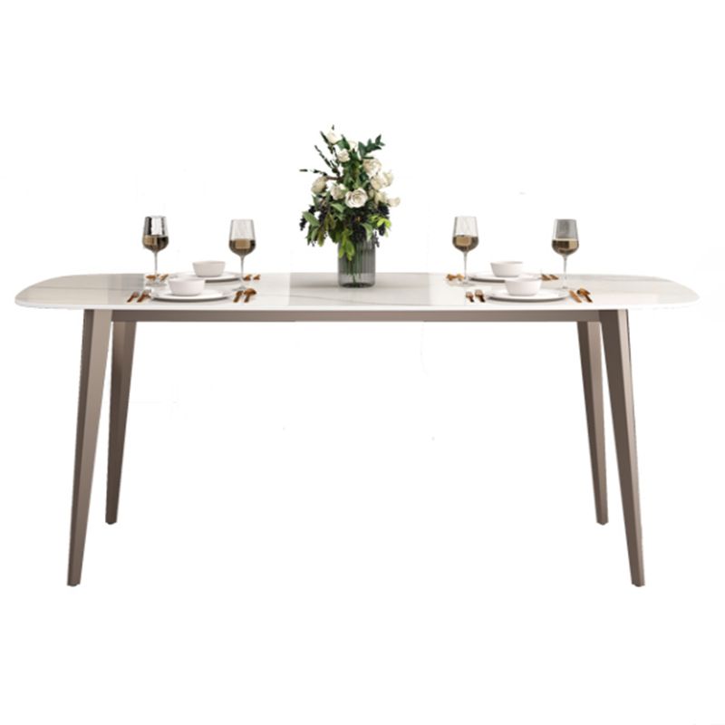 Metal Contemporary Rectangular Dining Table Sintered Stone Table with 4 Legs Clearhalo ' dining_table' 'Dining Tables & Seating' 'Dining Tables' 'furn' 'furn_dining_table' 'Furniture' 'furniture_dining_table' 'Kitchen & Dining Furniture' 'kitchen&dining_furn' 'kitchen' 'kitchen_dining_table' 1200x1200_6d62b1bc-97d2-4d74-92e2-56403ff8dd32