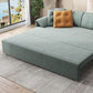 Modern Green Convertible Sofa Cushion Back Foldable Loveseat