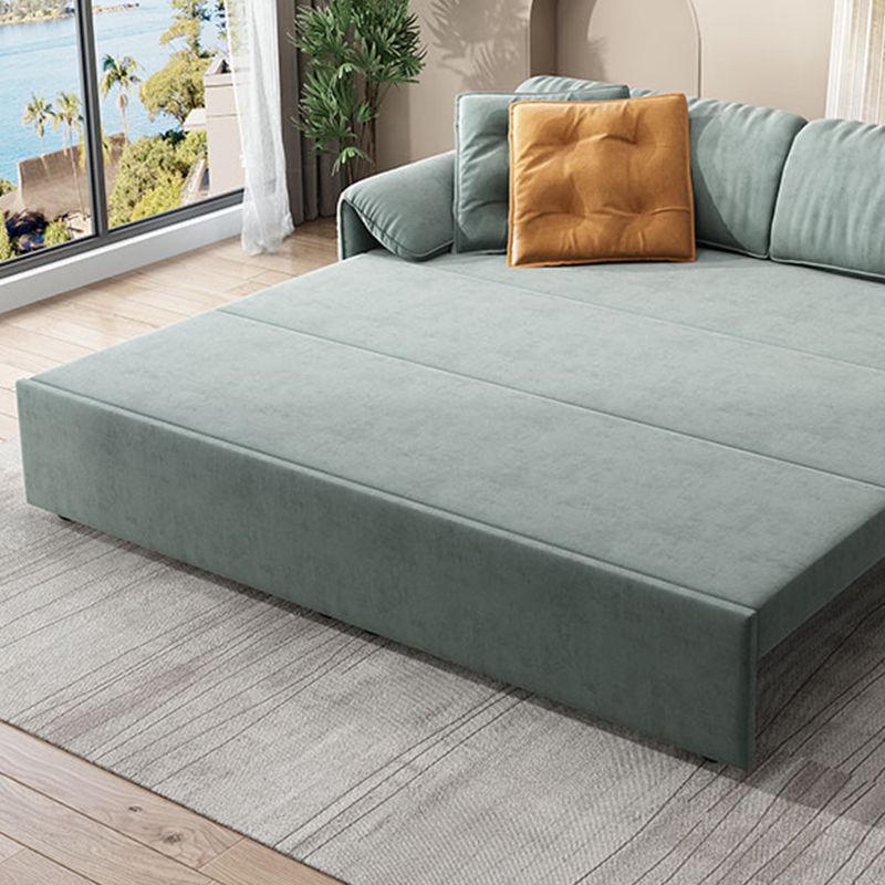 Modern Green Convertible Sofa Cushion Back Foldable Loveseat