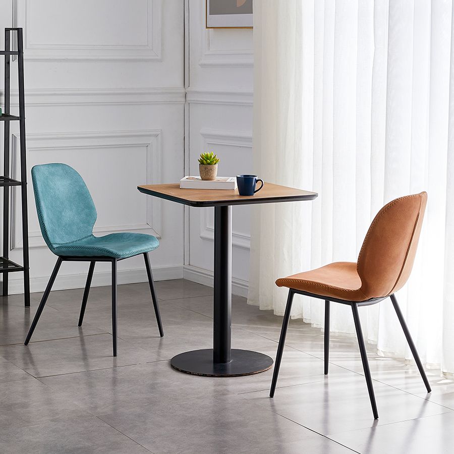 Industrial Design Armless Solid Back Chairs Leather Dining Chairs for Kitchen Clearhalo ' kitchen&dining_furn' 'Dining Chairs' 'Dining Tables & Seating' 'dining_chair' 'furn' 'furn_dining_chair' 'Furniture' 'furniture_dining_chair' 'Kitchen & Dining Furniture' 'kitchen' 1200x1200_6d64217d-0a6b-4732-935e-475ae186e0df