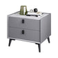 18 inch H Nachttafel Moderne 2-lads Stone Top Nightstand met benen met benen