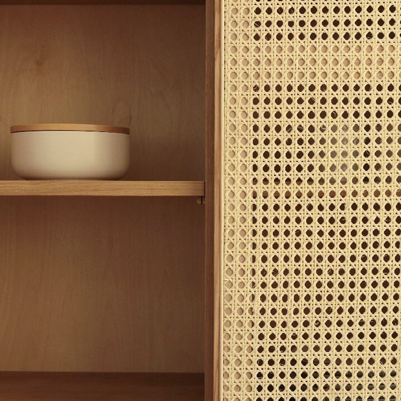 35.43" Long Accent Cabinet Solid Wood Cabinet in Natural with Shelves Clearhalo 'Cabinets & Chests' 'cabinets_chests' 'furn' 'furn_cabinets_chests' 'Furniture' 'Living Room Furniture' 1200x1200_6d66dbdc-6c93-47ca-afc9-2cefb69bec01