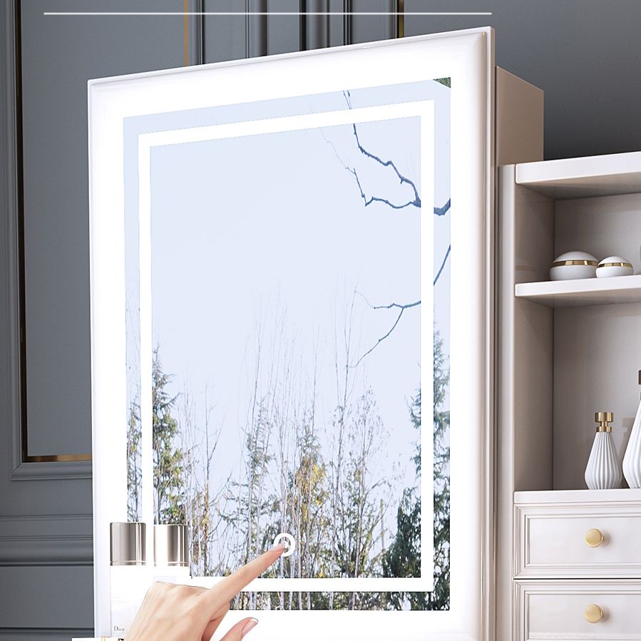 Slaapkamer make -up ijdelheid set met spiegel rechte voeten ijdelheid kleedtafel